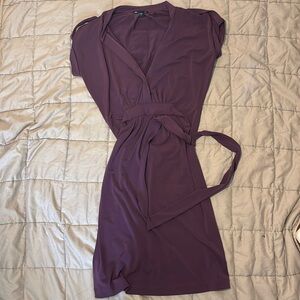 GAP sleeveless purple midi dress with waist tie -- perfect for the office!